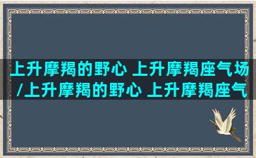 上升摩羯的野心 上升摩羯座气场/上升摩羯的野心 上升摩羯座气场-我的网站